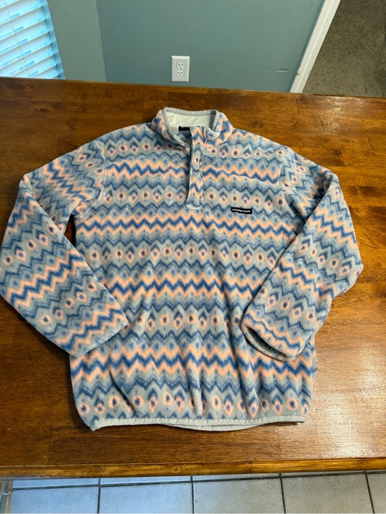 Southern Marsh Tops - Southern Marsh Tangier Ikat Fleece Pullover Quarter Zip Geometric Pastel Size S